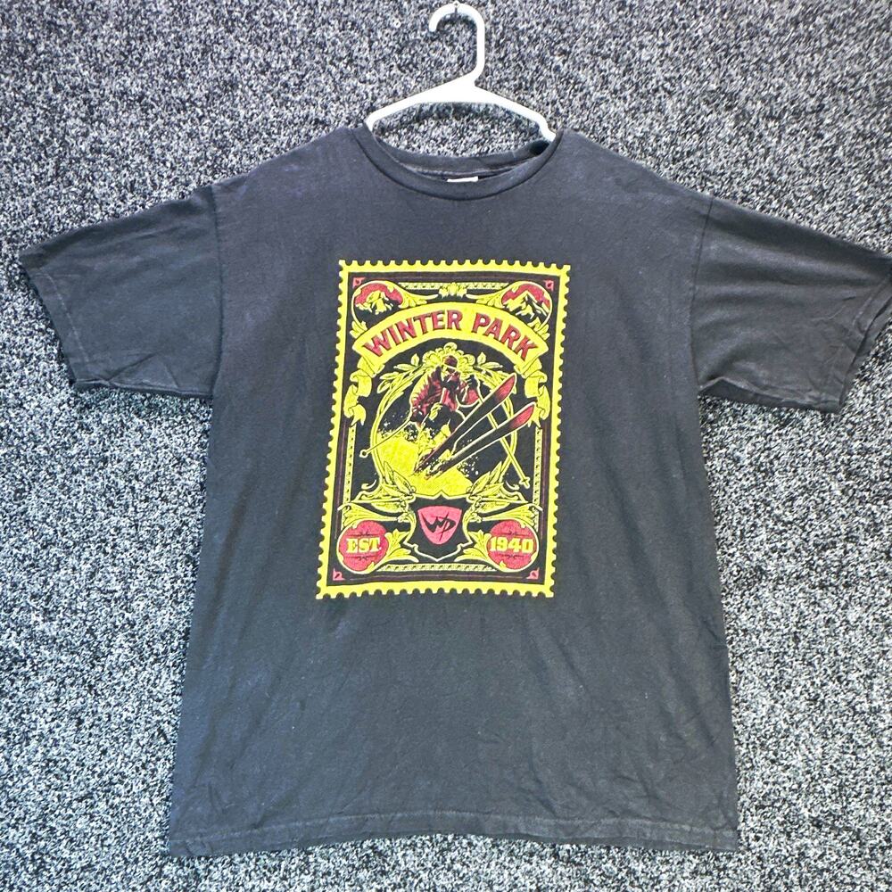 Winter Park Colorado Ski Resort T Shirt Mens M Black Skiing Snowboard GraphicTee
